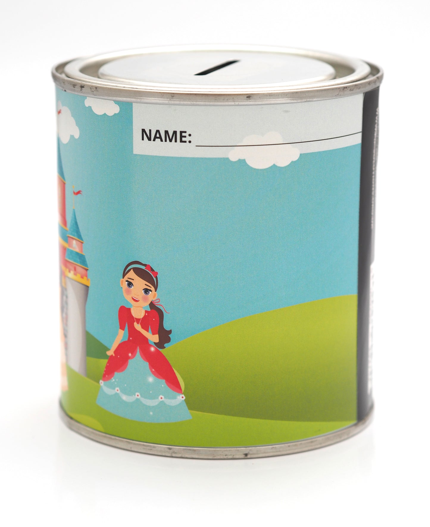 Princess Money Box Tin with Reusable Lid for Kids