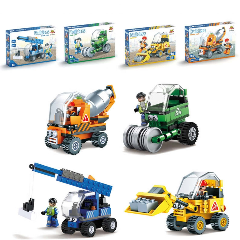 Construction Vehicle Brick Set Kit 22cm x 15cm Toys Birthday Party
