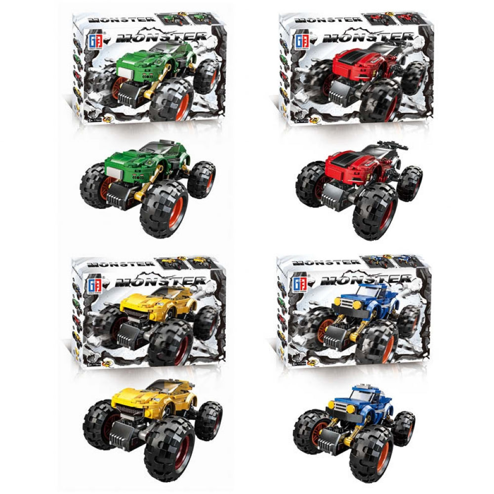 Monster Truck Brick Set Kit Car Building Brick Set Toy Assorted - 121 pc