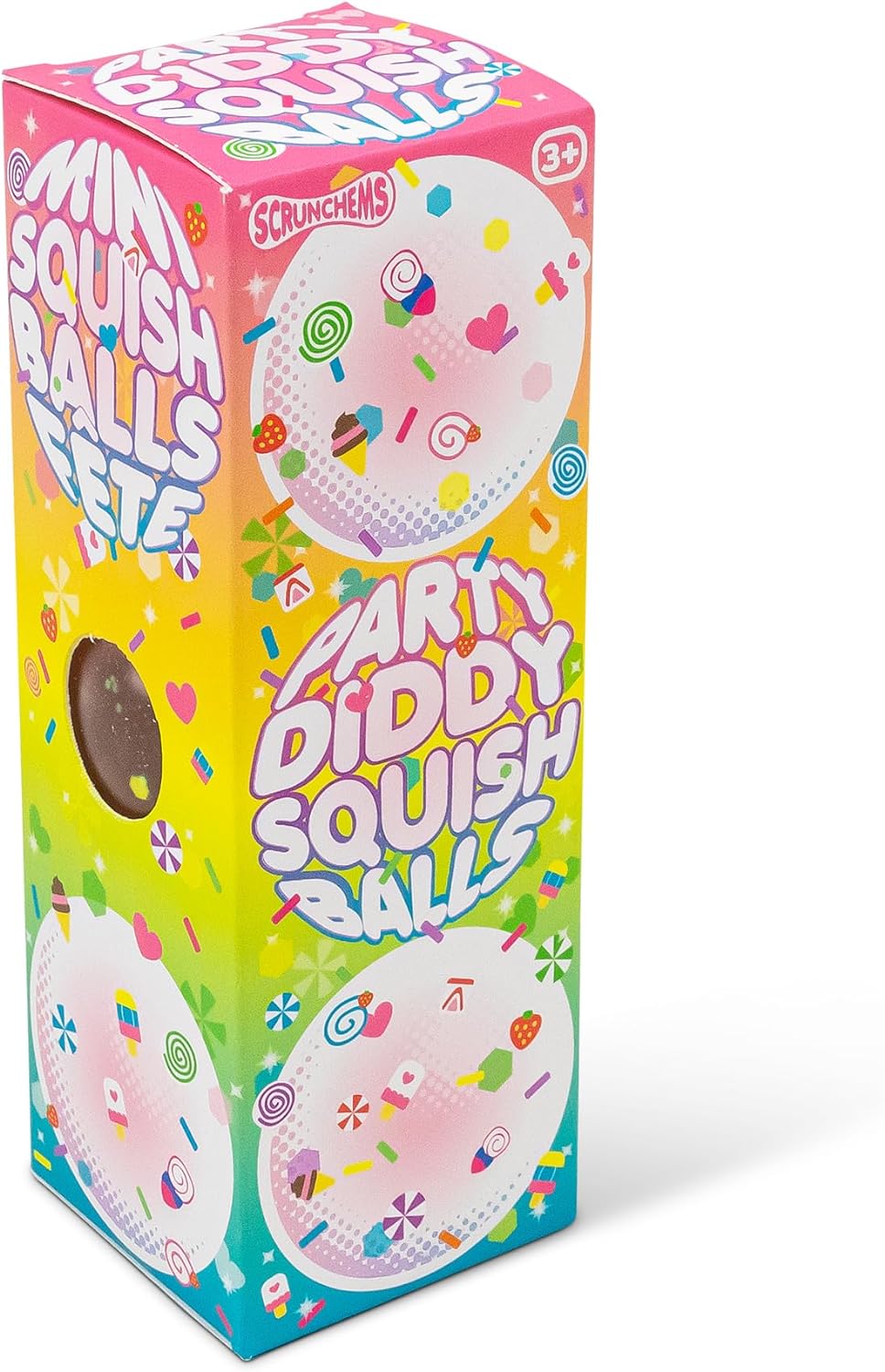 SCRUNCHEMS PARTY DIDDY STRESS SQUISH BALLS - 3 Pack