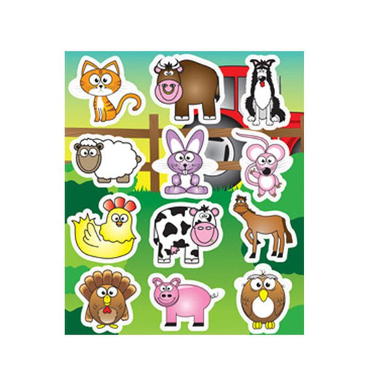 12 Farm Animal Stickers