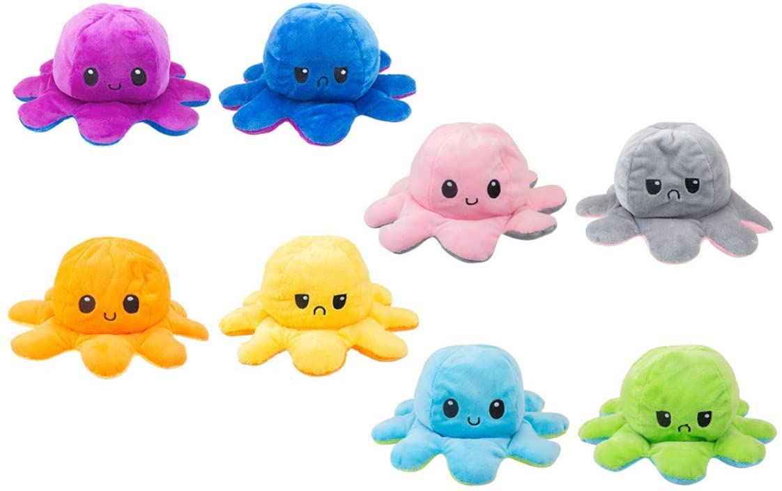 Flip'ems 2 in 1 Mood Octopus Reversible Squid 20cm