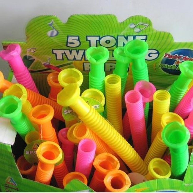 Musical Twirling Tone Pipe Toy Whirling Wailers: Colourful Sound Tubes for Spiraling Fun