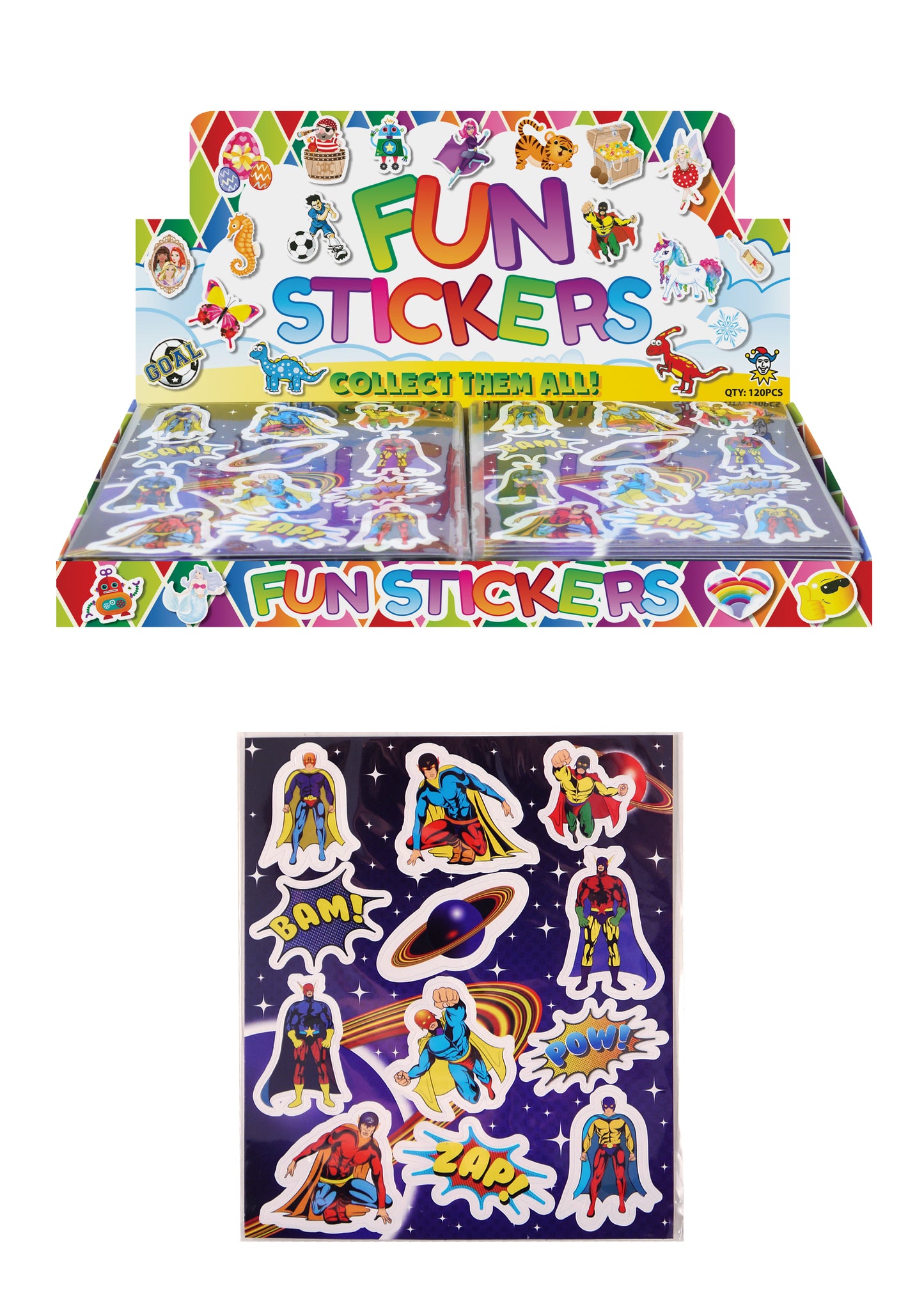 12 Super Hero Stickers