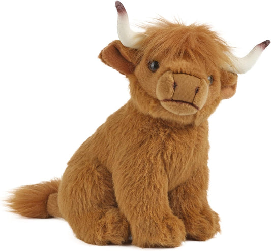Living Nature Highland Baby Cow Calf, Realistic Soft Cuddly Farm Toy, Naturli Eco-Friendly Plush, 16cm