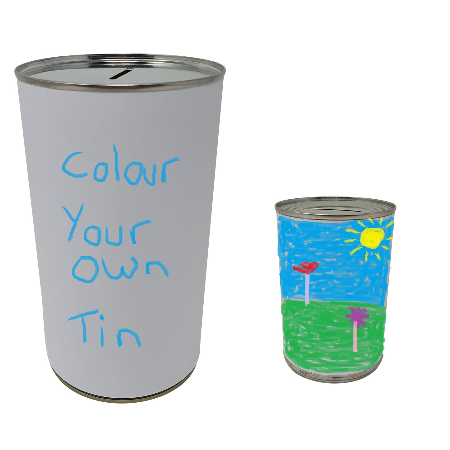 Colour Design Your Own Novelty Savings Tin Saver Money Box Jar Piggy Bank DIY