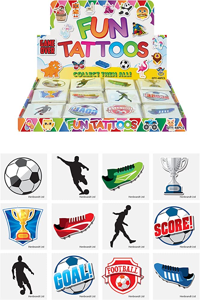 12 Football Temporary Tattoos