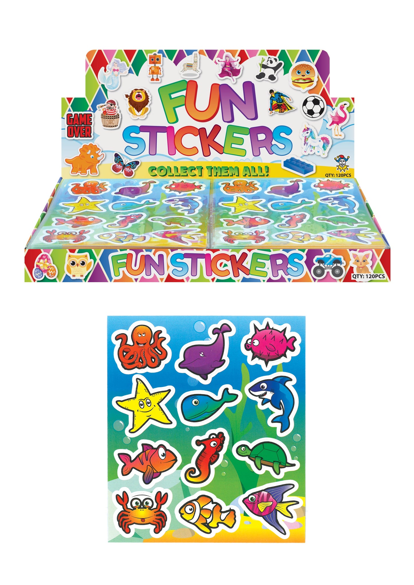 120 Sheets of 12 Sea Life Stickers