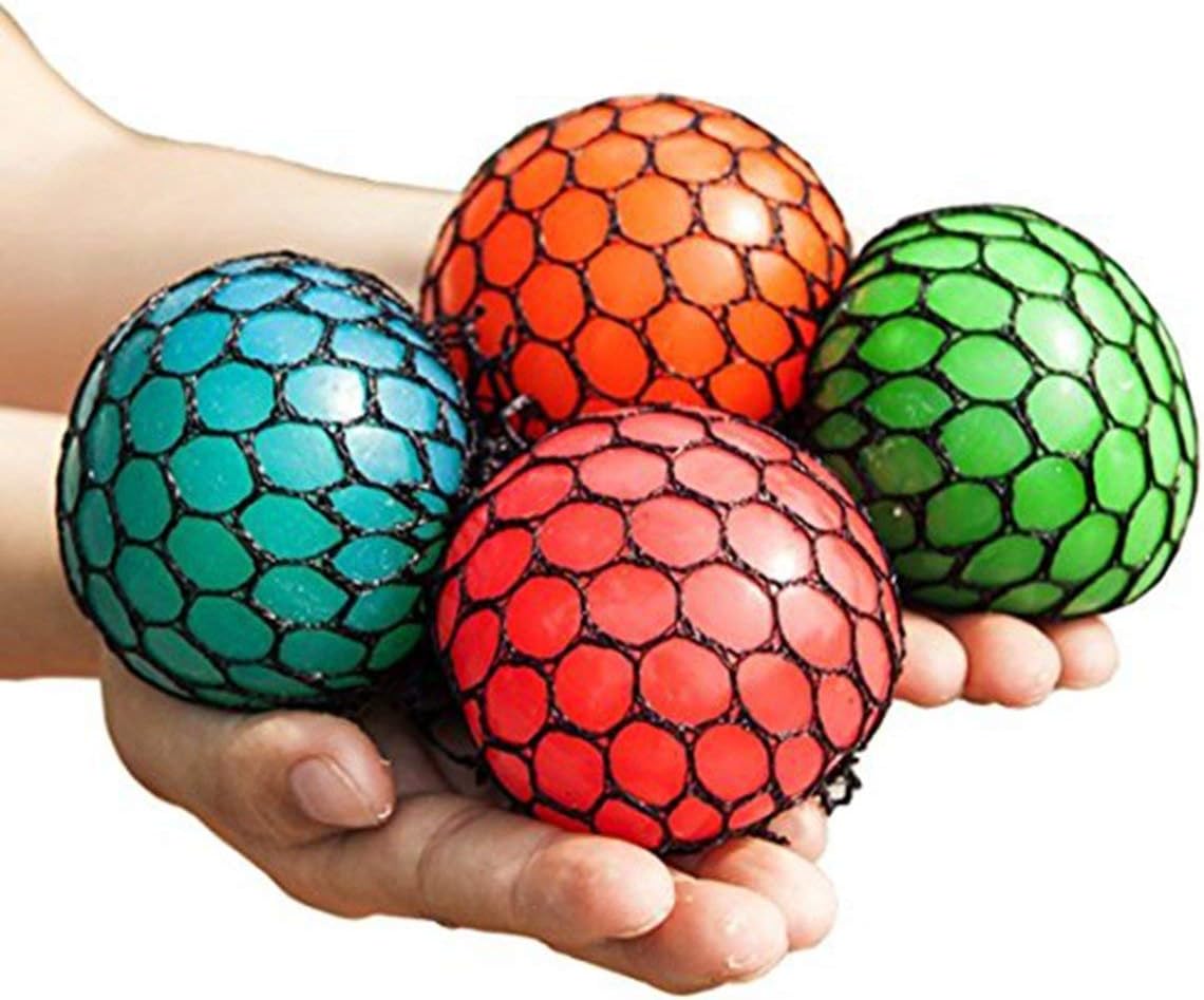 Squishy Mesh Ball Squeeze Stress Relief Toy for Adults and Children