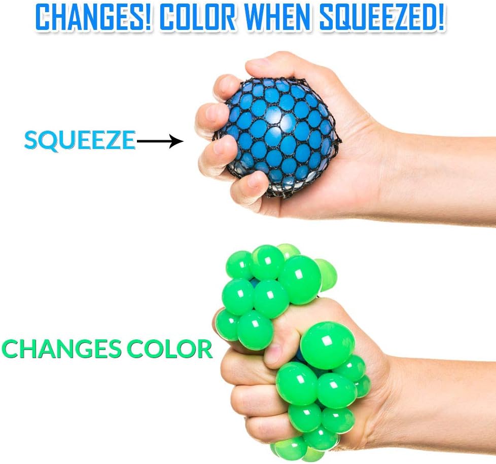 Squishy Mesh Ball Squeeze Stress Relief Toy for Adults and Children