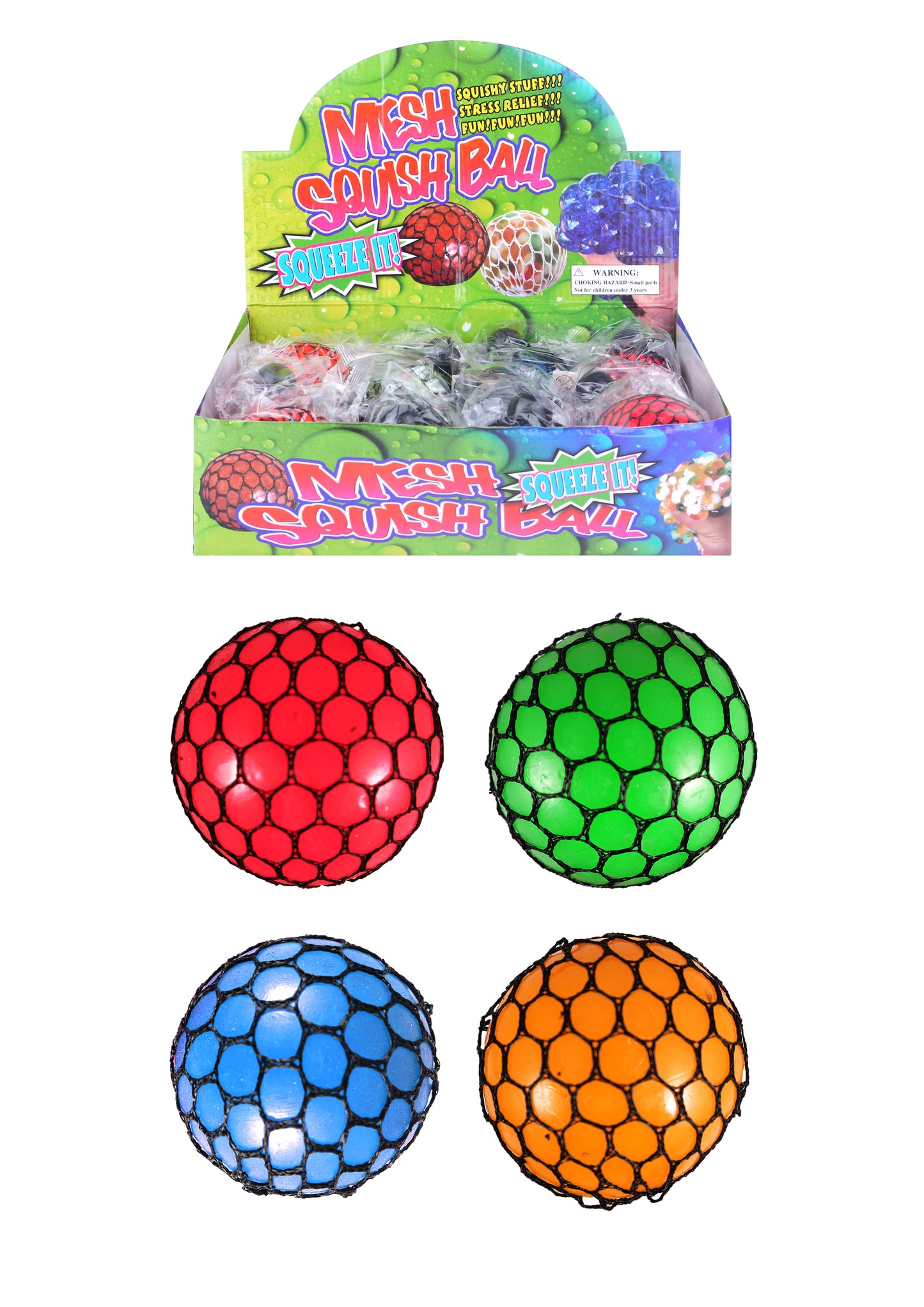 Squishy Mesh Ball Squeeze Stress Relief Toy for Adults and Children