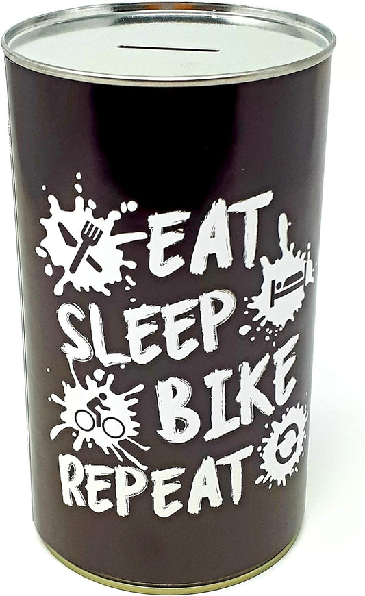Eat Sleep Bike Repeat Savings Tin Large
