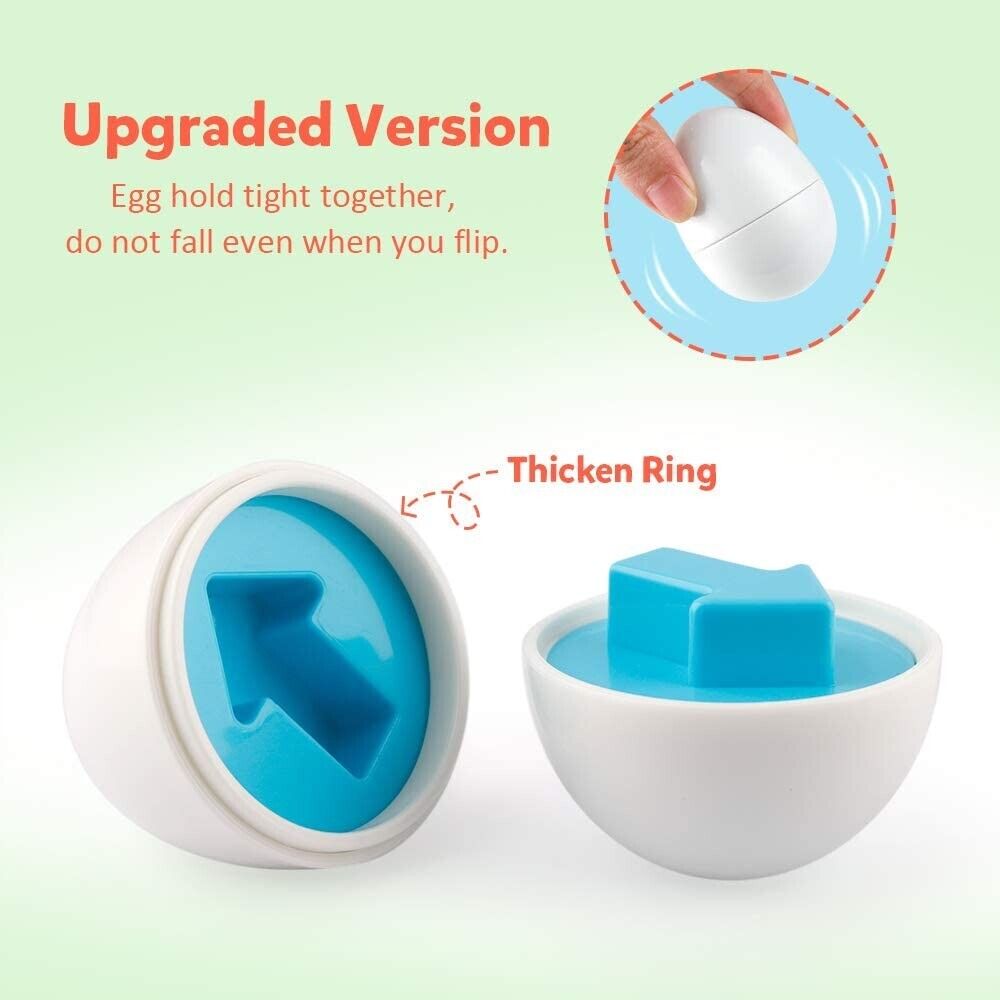 26 Hide and Squeak Eggs, Educational Shape Sorter Baby Toy Toddler 12m +