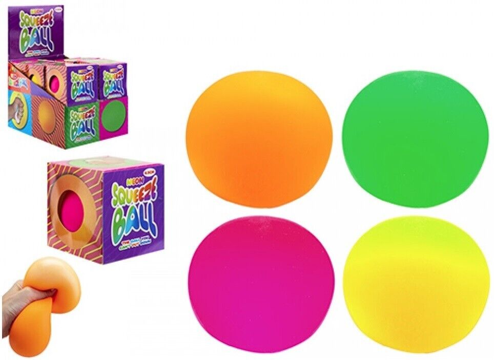 Neon Squishy Stress Ball 8.5cm Brighten Fidget Squeeze Toy Ball