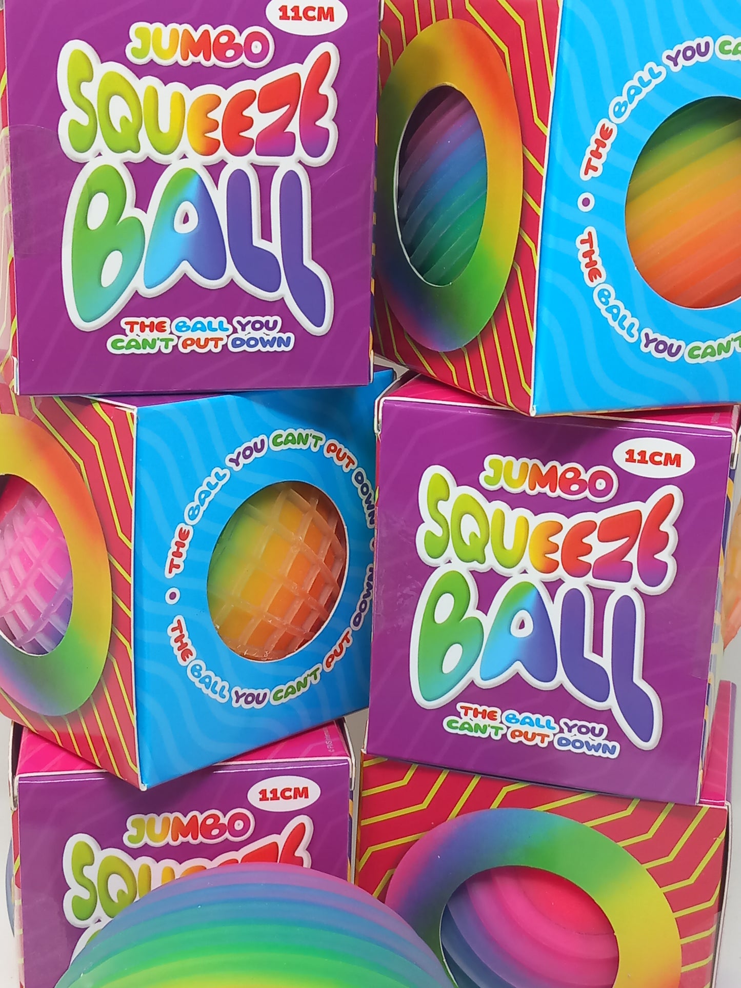 Jumbo Rainbow Squishy Ball Sensory Bliss in Vibrant Textures Large 10cm Stress