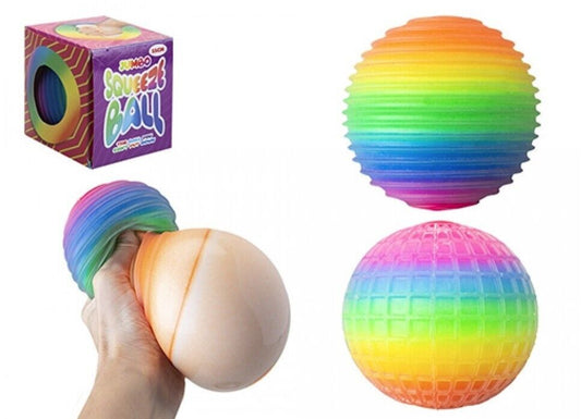 Jumbo Rainbow Squishy Ball Sensory Bliss in Vibrant Textures Large 10cm Stress