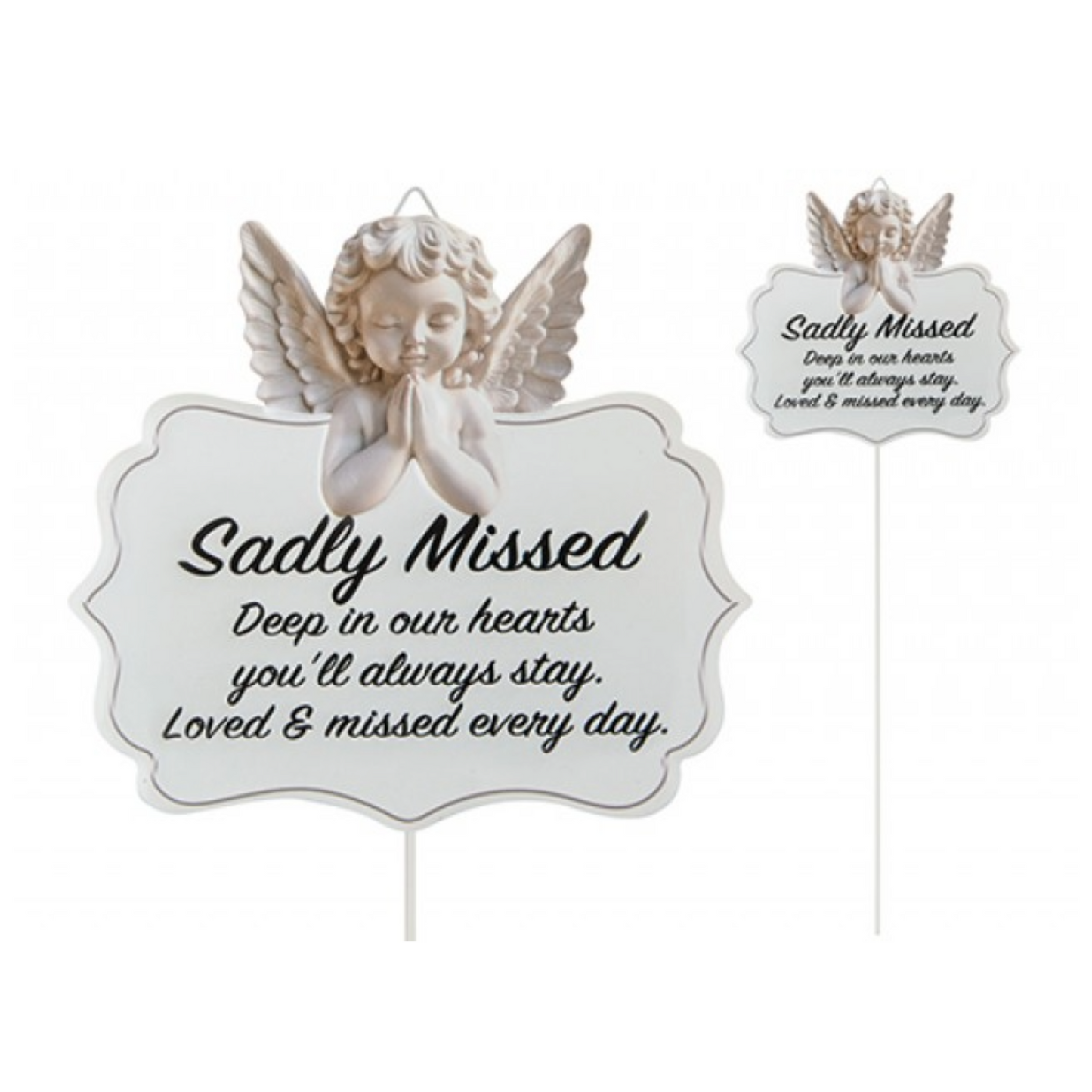 Eternal Memorial Cherub Praying Sadly Missed