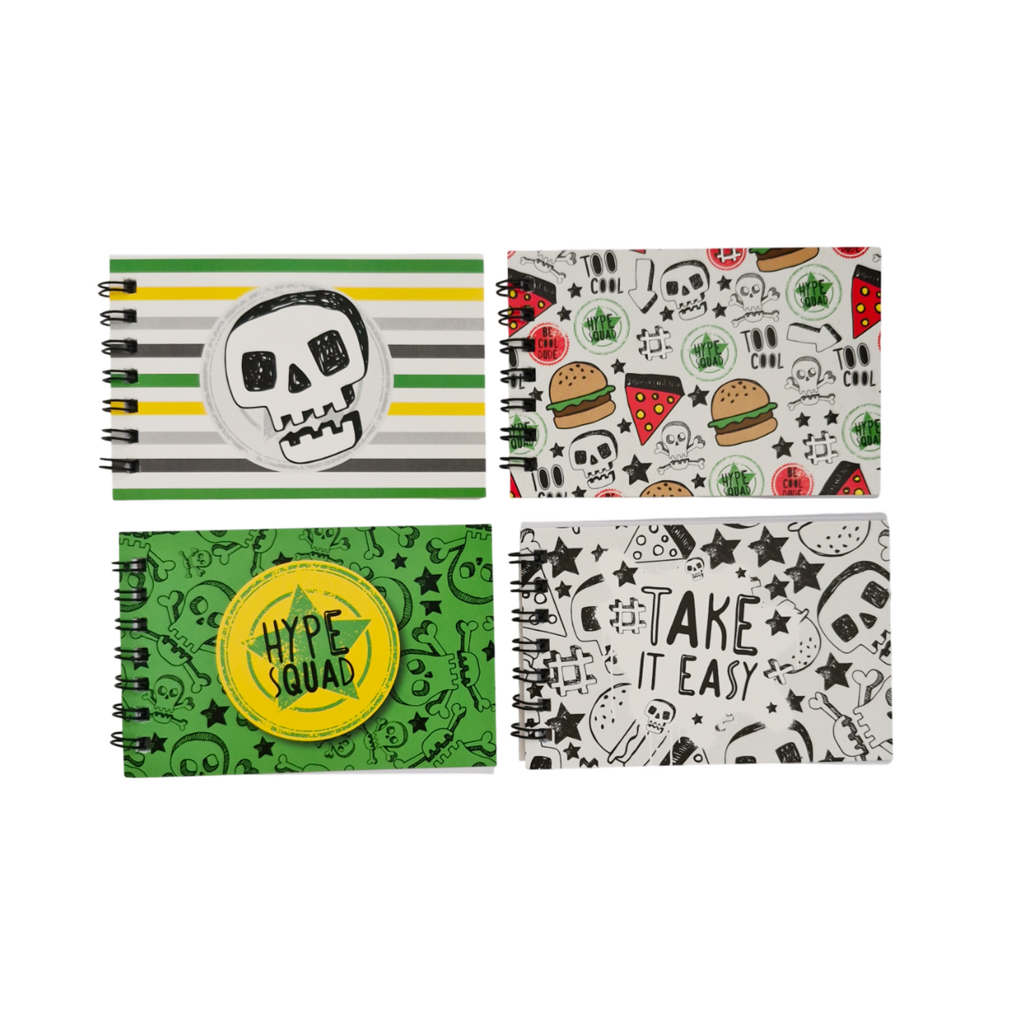 Mini Skull Notebook Set 4pk