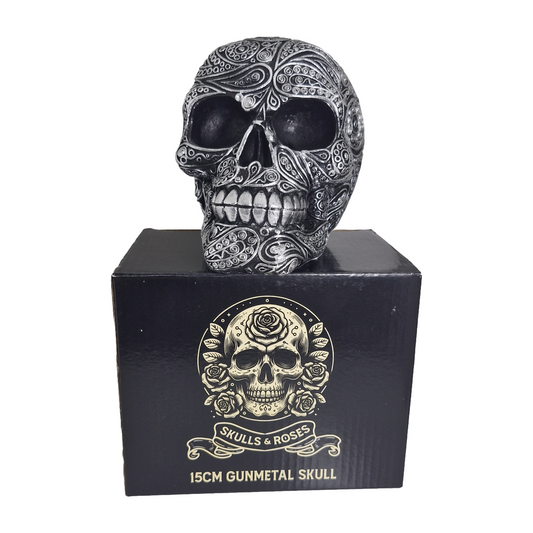 Gunmetal Skull 15cm