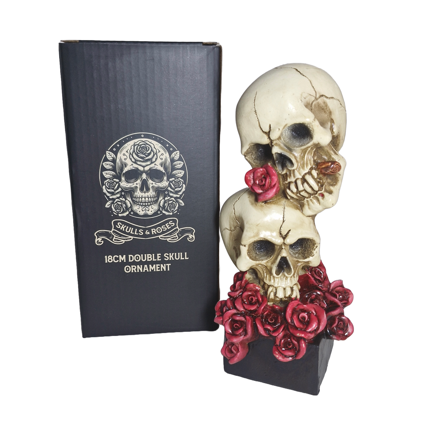 Double Skull Ornament 18cm