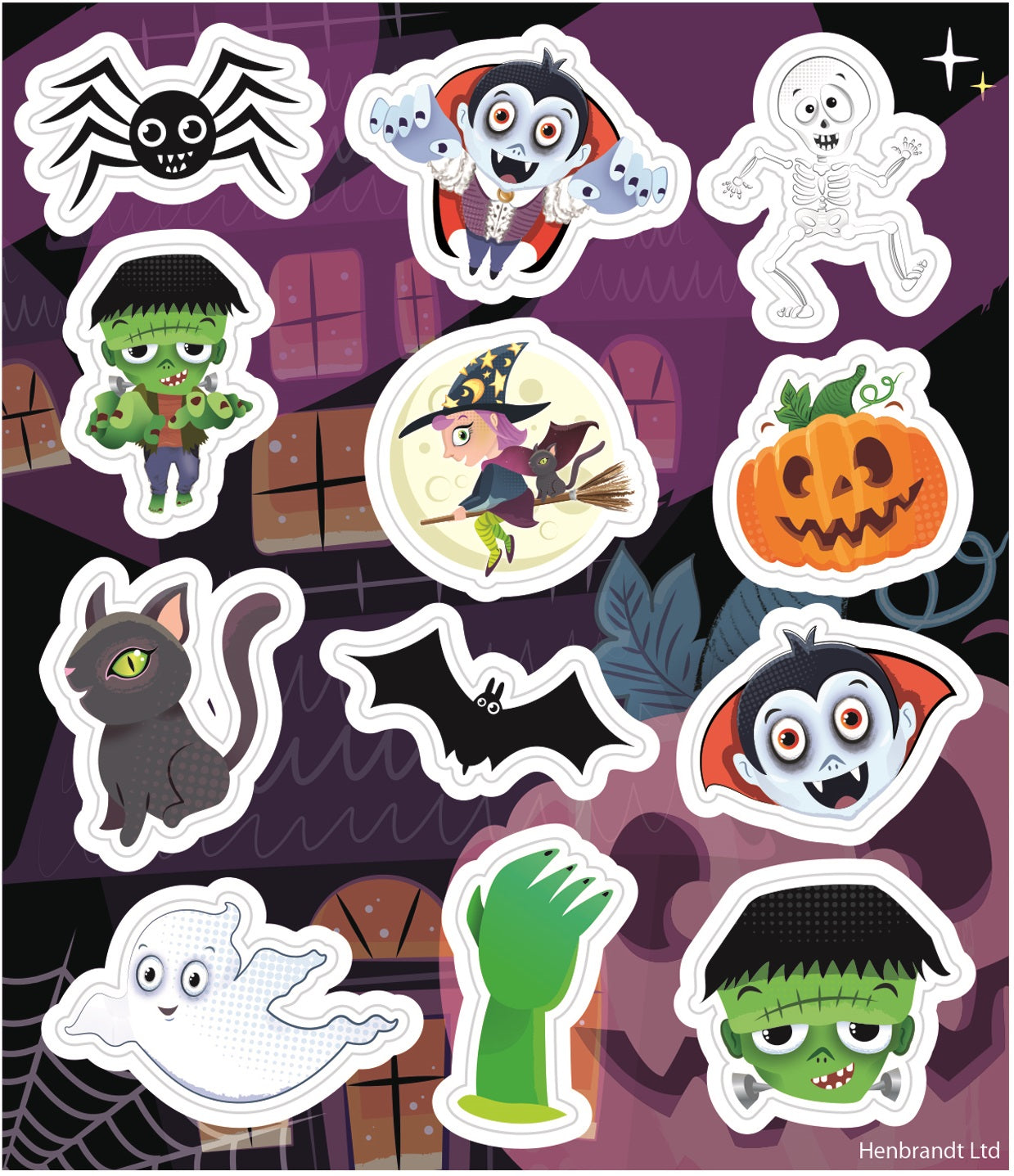 12 Halloween Stickers