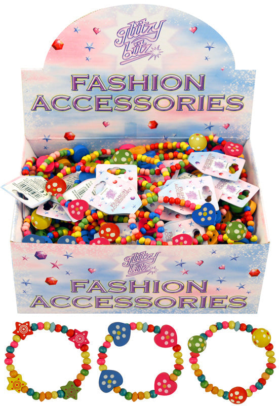 96 Wooden Beaded Bracelets