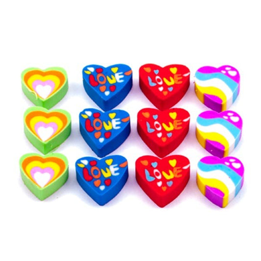 70 Packets of 12 Mini Love Heart Erasers