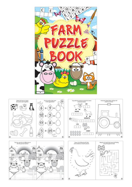 48 Mini Farm Animal Puzzle Books