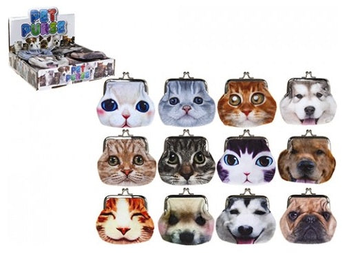 Girls Cat & Dog Clasp Purse