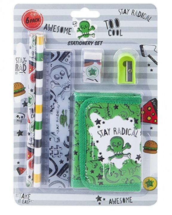 Boys Stationery Set Stay Radical 6 Piece Set back to school