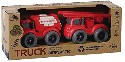 ECO Friendly Fire Engine Construction 18m+ Wheat Straw Bio plastic Toy