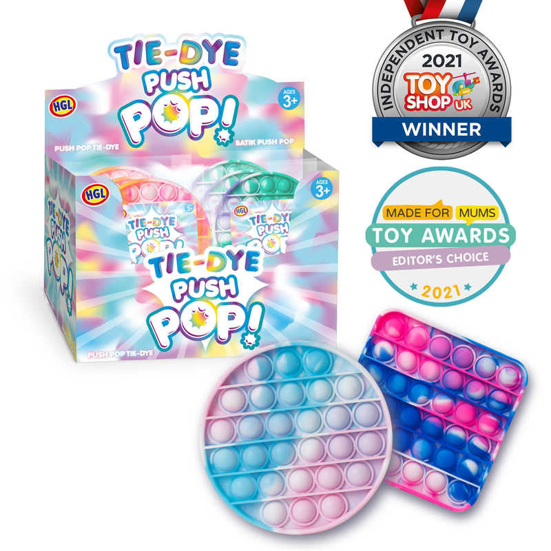 Tie Dye Push Popper Toy