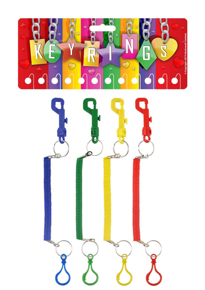 Stretchy Spiral Multipurpose Keychain with Clip