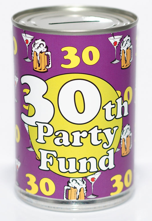 30th Birthday Fund Savings Tin Standard