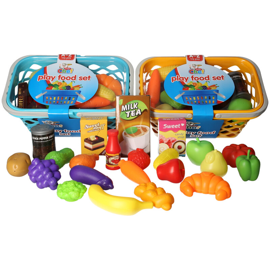 22 Pieces Play Food Set Fake Food Toys Grocery Shopping Role Play Kid Toy Gift