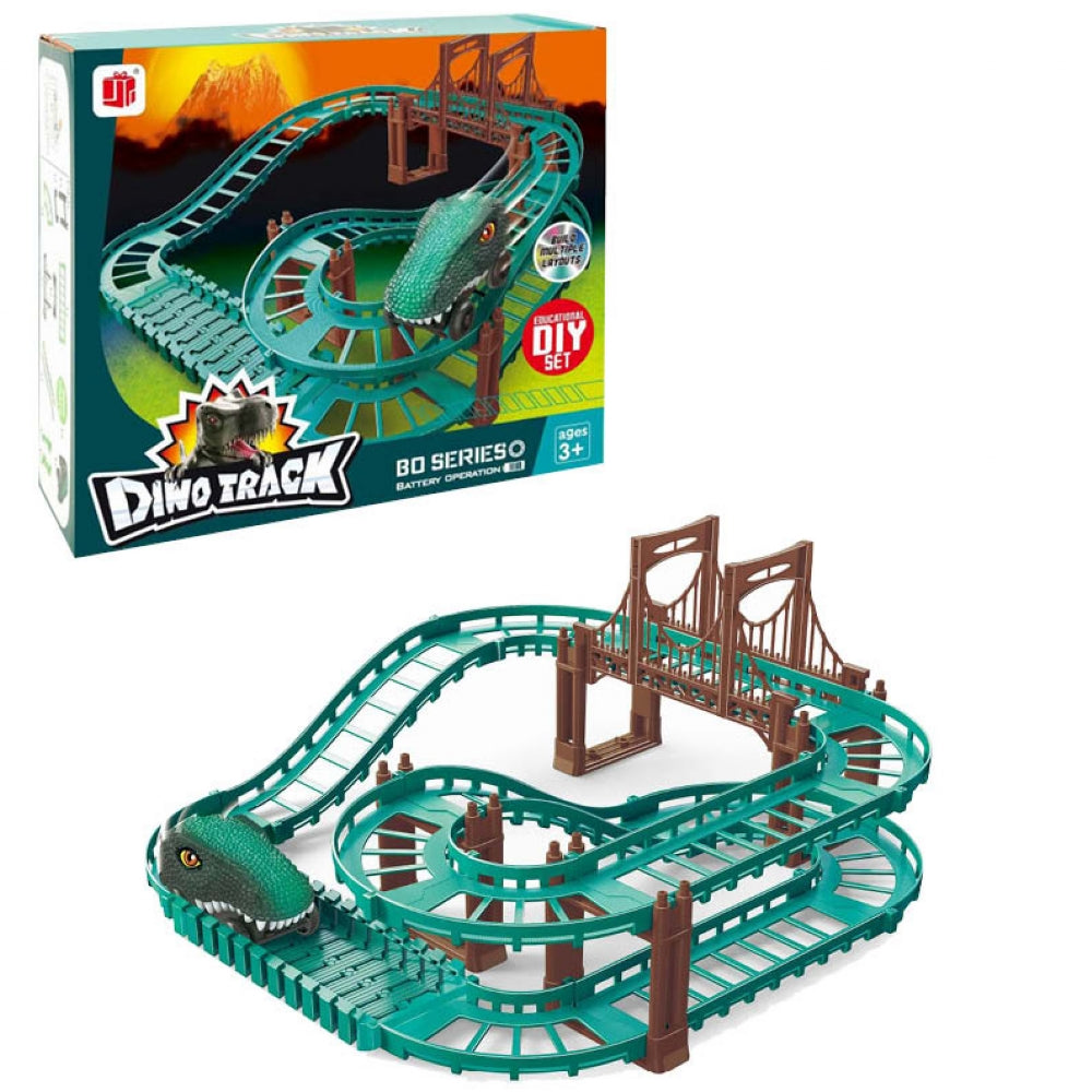 BO Dinosaur Racing Track Toys Playset Interactive Toy Electric Car Birthday Gift