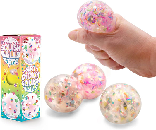 SCRUNCHEMS PARTY DIDDY STRESS SQUISH BALLS - 3 Pack