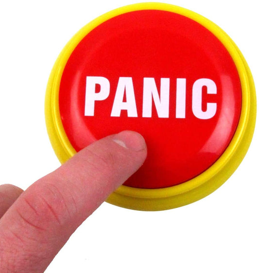 Joke Panic Alert Button Novelty Prank Emergency Red Buzzer Funny GAG Toy Gift