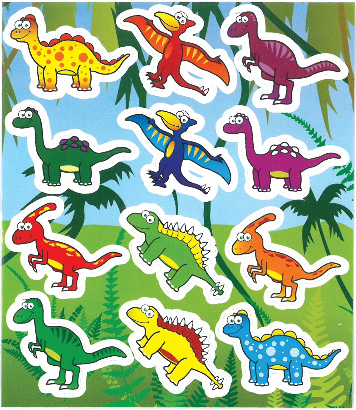 12 Dinosaur Stickers