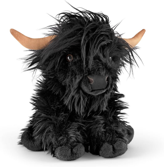 Living Nature Black Highland Cow AN648 Soft Cuddly Plush Toy Teddy Farm