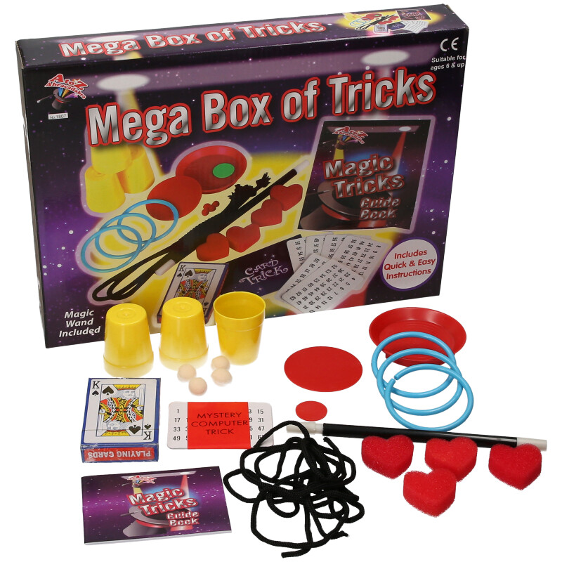 Mega Magic Set - Box of Magic Tricks Wand Cards Tricks - Gift Party Xmas Toy