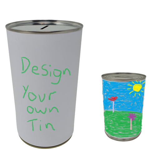 Colour Design Your Own Novelty Savings Tin Saver Money Box Jar Piggy Bank DIY