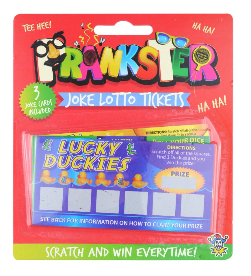 Three Joke Lotto Tickets Pranksters Gag Toy