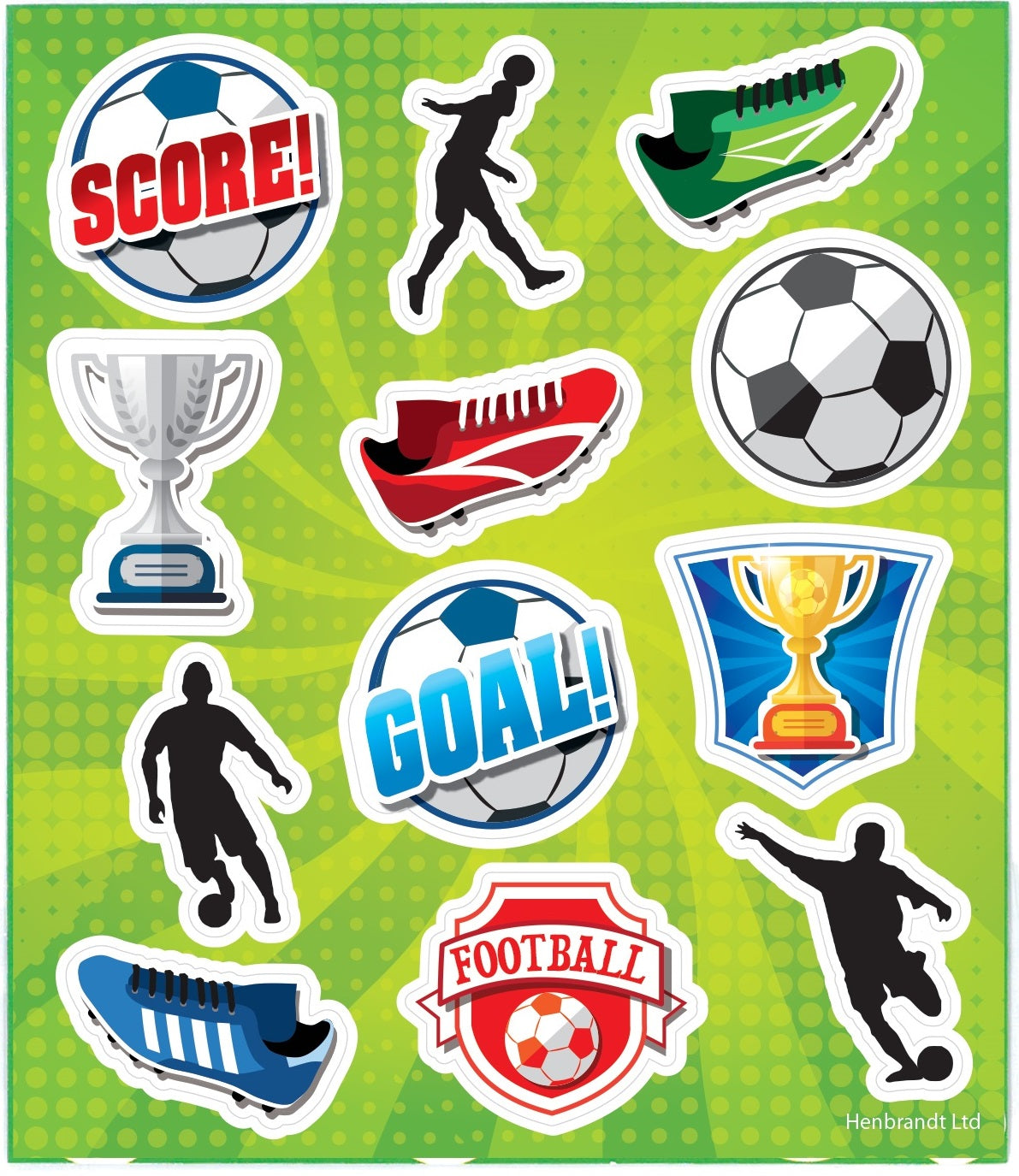12 Football Stickers