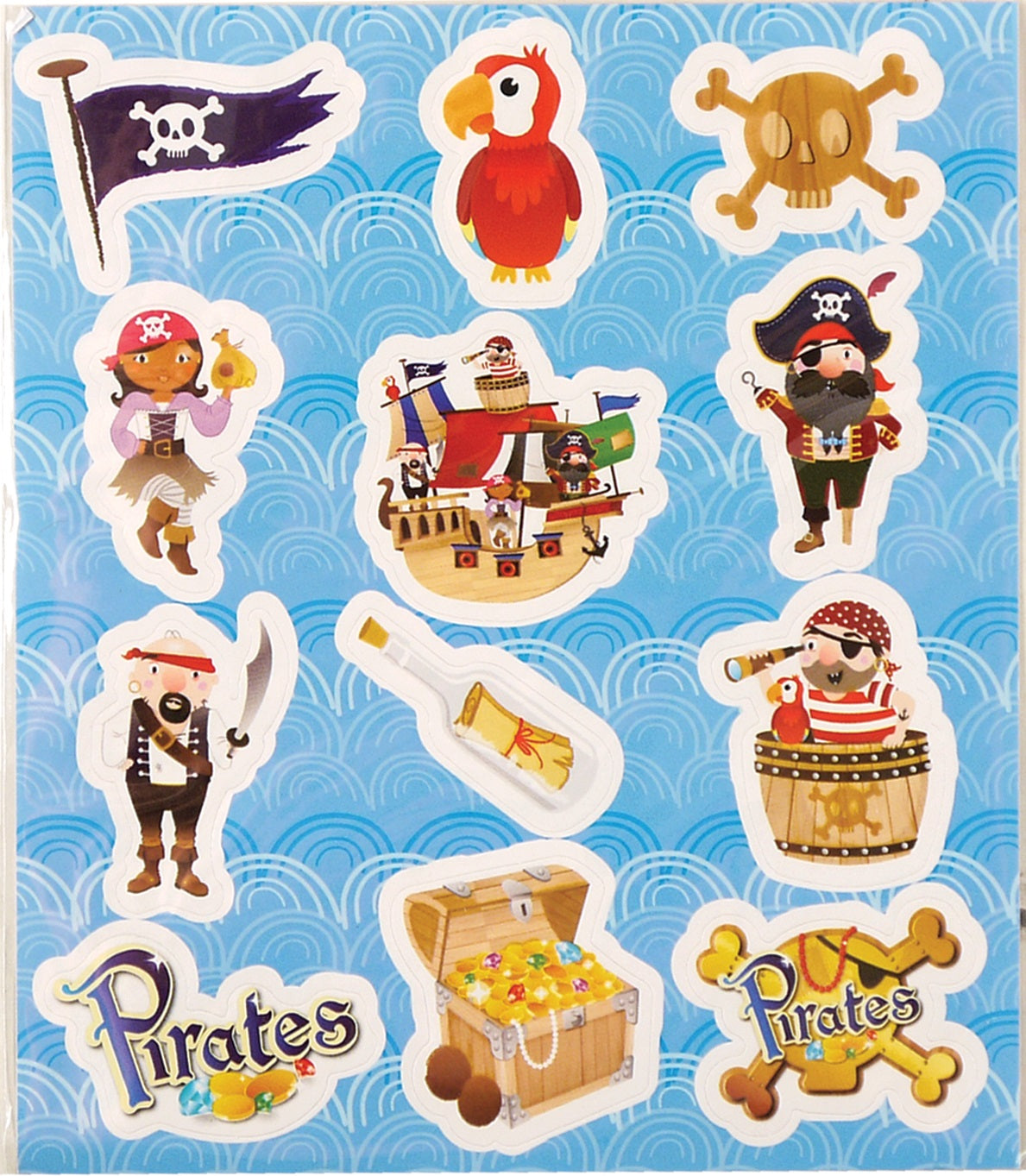 12 Pirate Stickers for Party Bags