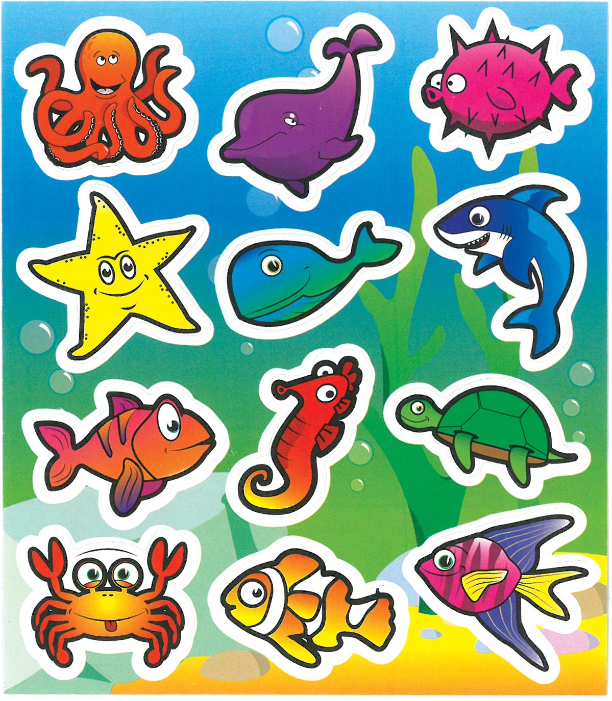 12 Sea Life Stickers