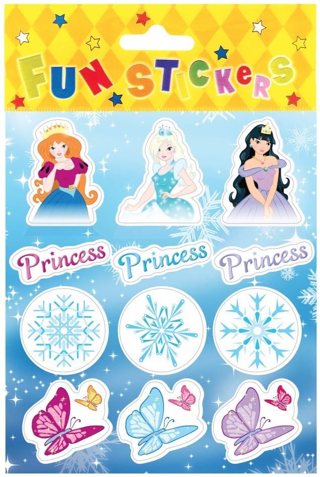 12 Ice Frozen Princess Stickers