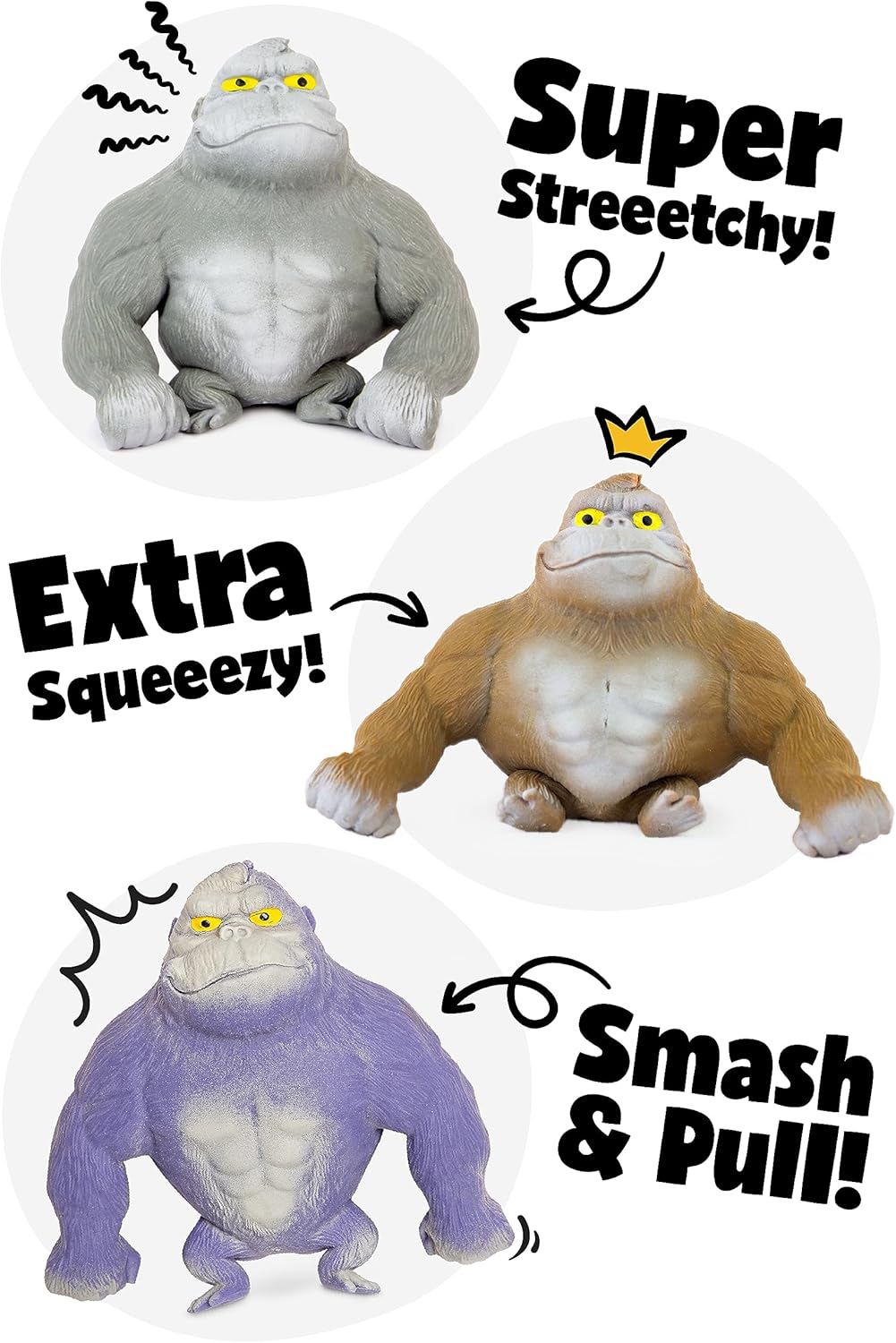 Stretch 'N Smash Gorilla Squishy Fun Toy Stretchy Stress Kids