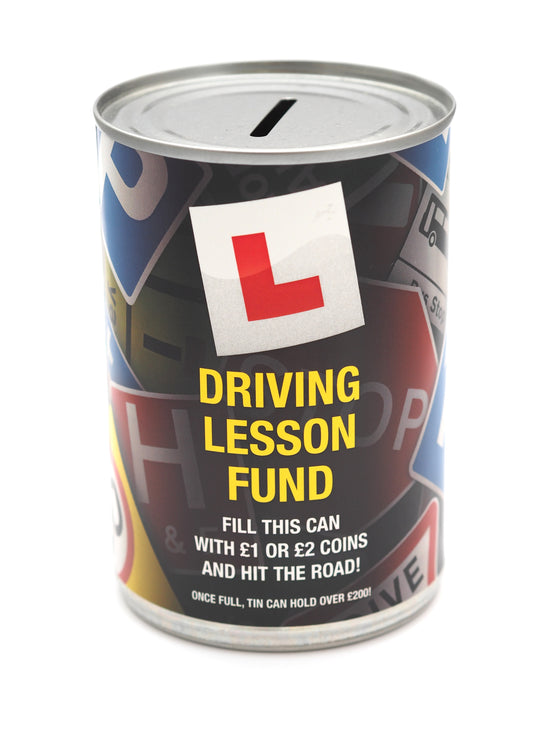 Driving Lessons Fund Savings Tin Standard
