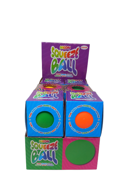 Neon Squishy Stress Ball 8.5cm Brighten Fidget Squeeze Toy Ball